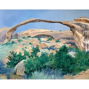 Original Oil Painting Landscape Arch National Park Southwest Art 11x14 Signed